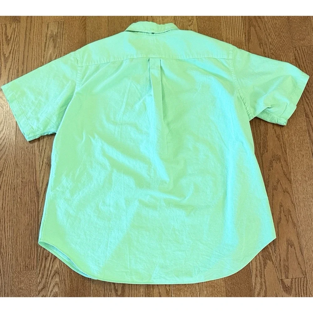 Ralph Lauren Mens XXL Lime Green Short Sleeve Oxford Button Down Pony Logo Shirt